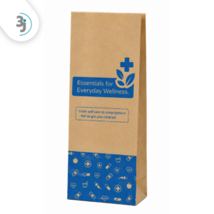 Kraft Paper Bag - 3J RX Blue Large (180X351X70)